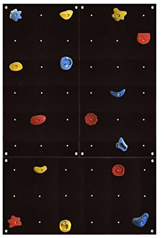 Gartenpirat Kletterwand Outdoor OW3 1,95 m² – Boulderwand mit 15 bunten Klettersteinen und DREI Multiplex-Platten 114 × 57 cm vormontiert inkl. Montagematerial – für Kinder & Erwachsene