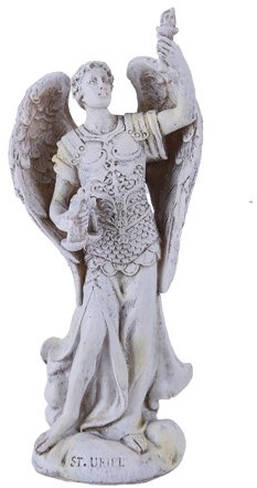 12,1 cm hög vit St Uriel Ärkeängel samlarfigur