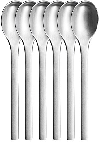 Puresigns Espressolöffel Set 'One Extra' - 6 Matt Löffel aus Edelstahl, Geschenkverpackung inklusive