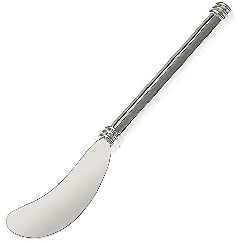 Buttermesser 15,5 cm versilbert anlaufgeschützt - elegantes Tafelmesser mit geschwungener Klinge & polierter Oberfläche - edles Besteck für Frühstück, Buffet, Abendbrot & stilvolle Tischkultur