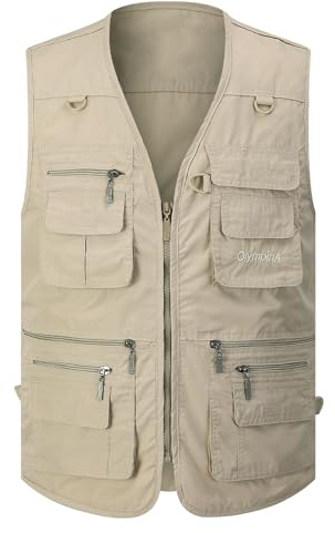 Gihuo Men's Fishing Vest Utility Shooting Safari Travel Vest with Pockets
