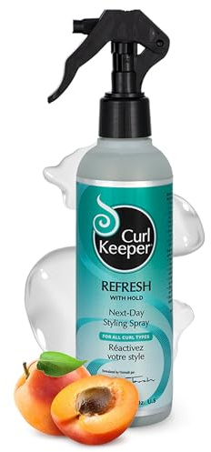 Curl Keeper Refresh Hair Styling Spray for Curly Hair - Lightweight Water-Based Anti-Frizz Formula with Hold for Wavy and Curly Styles, 8 Fl Oz