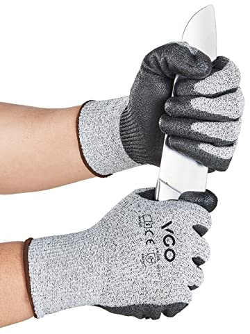Vgo... 1 Paire Gants Résistants aux Coupures, Doublure Anti-coupure HPPE, Protection des Mains, EN388 Niveau C, ANSI Niveau 3 (SK2131)