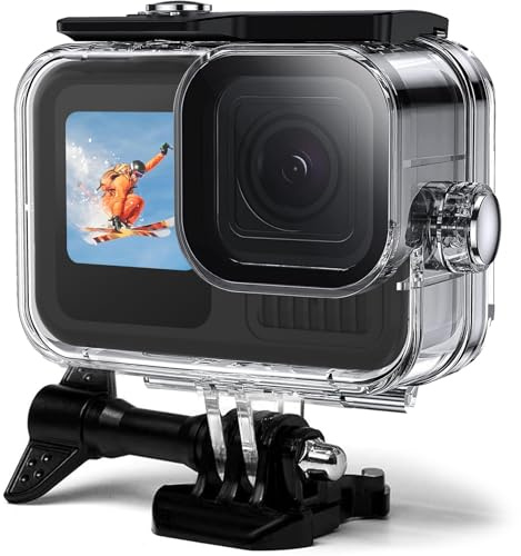 OKFUN wasserdichte Schutzhülle für Gopro Hero 13/Hero 12/Hero 11 /Hero 10 /Hero 9, 60M/196FT Unterwasser-Tauchschutzhülle für Go Pro Hero 13/12/11/10/9 Schwarz