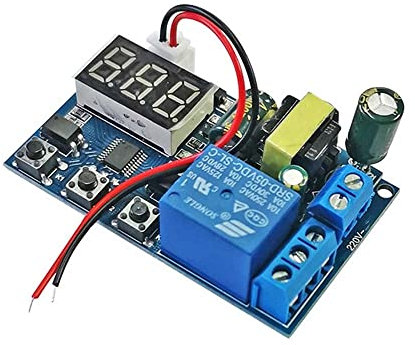 Modulo relè a 1 canale, AC 220 V, trigger ritardo, relè temporizzato, modulo di controllo interruttore regolabile con indicatore LED e cavo a 2 poli