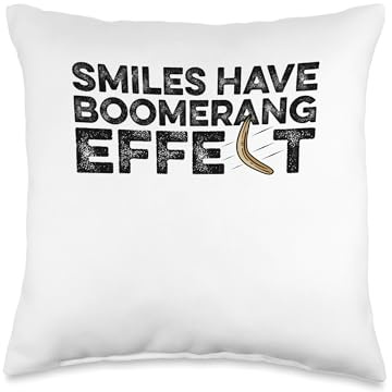 Smiles Have Boomerang Effect Boomerang Player Sports Throw Throw Pillow
