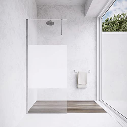 Box Doccia 80cm Walk-in Altezza 200cm Vetro Temperato Opaco da 8mm con Trattamento Anticalcare mod. Lazaros