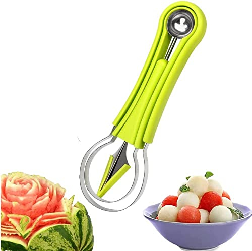 Set 3 utensili tagliafrutta intagliare affettare polpa frutta melone anguria taglierina scavino paletta manuale professionale accessori cucina strumenti domestici frutta estiva