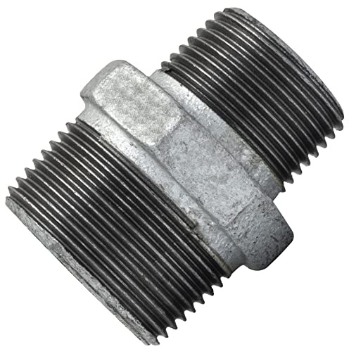 AERZETIX - Reducción Macho-Macho 1 1/4'' x 1'' Galvanizado - Hierro Fundido - Racor de Tubo Rosca para Atornillar - Fontanería-Calefacción Instalación Agua Potable Manguito Alimentación