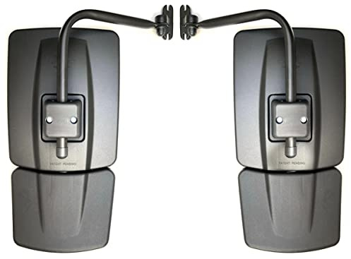 MelTruck Außenspiegel Set für Traktor mit Spiegelhalter 2-Segment konvex 435x223mm passend für New Holland John Deere Massey Ferguson (2 Stück, 240x210mm Halter)