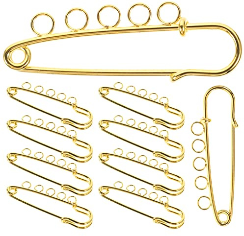 Milisten 10 Stück DIY Broschenstifte Mit Löchern Sicherheitsnadeln Aus Metall Für Kleidung Schals Röcke Und Basteln Zum Fixieren Kleiner Gegenstände Und Für Personalisierte Anhänger