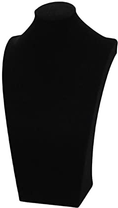 Samt-Schmuck-Display-Büste, Halsketten-Display-Ständer, Manequin-Büste, Anhänger, Kettenhalter, Aufbewahrung, Display, Show, Boutique, Schaufensterpuppe, Büste (schwarz, 29 cm)