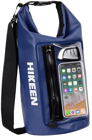 BOOSTEADY Waterproof Dry Bag for Women Men IPX7-5L Lightweight Floating Backpack with Zip Touchscreen Dry Sacks Waterproof Bags for Kayaking, Boating, Camping, Beach,Fishing, Rafting