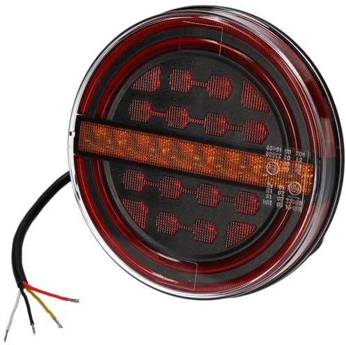 SAMETRUCK LED Rückleuchte Heckleuchte Rücklicht Rund 140mmØ Lauflicht LKW Anhänger 12V 24V