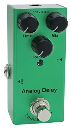 COMETX Gitarrenpedal EF-10 E-Gitarren-Effektpedal Tragbares Gitarren-Effektpedal Mini Single E-Gitarre Effektpedal mit True Bypass - Analog Delay (Dunkelgrün)