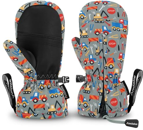 Andake Kinderhandschuhe,Warme Winterhandschuhe Wasserdicht Winddicht Handschuhe für Skifahren, Spielen, Outdoor-Aktivitäten, Jungen und Mädchen