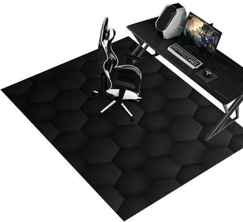 Fzamudng 90 x 140 cm Unterlage Schreibtischstuhl, Bürostuhl Unterlage, Gaming Teppich für Stuhl, Bodenschutzmatte für Hartböden, Gaming Bürostuhl Stuhlmatten, Computerstuhl Teppiche