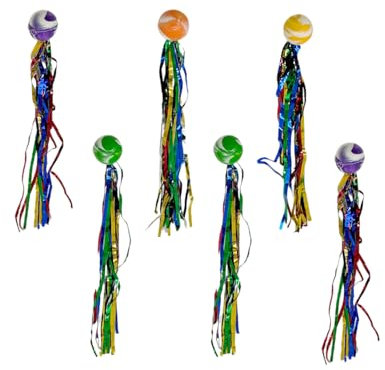 KGDUYC 6 Stück Kinder Bouncing Balls, Kinder Gummibälle, 23mm Bouncing Balls, bunte Bänder, bunte Bouncing Balls, Kindergeburtstag/Werfen Mini Gummiball Spielzeug