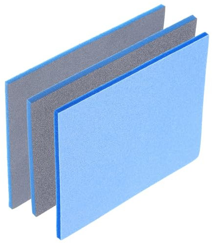 sourcing map 3pcs Sanding Sponge Block Set, 500-600/800-1000/1800-2000 Grit Sanding Sponge Pad Soft Foam Wet Dry Hand Sander Block Sandpaper for Model Metal Wood Furniture Polishing