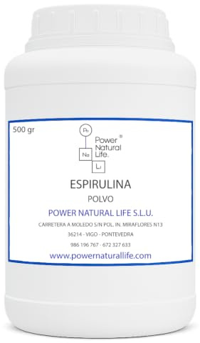 Espirulina en Polvo | Power Natural Life | Bote 500 g | Uso Alimentario | Alga en Polvo