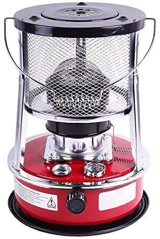 Petroleumkokare, bärbar petroleumspis, camping med petroleumbrännare svart och röd, 4,6 l