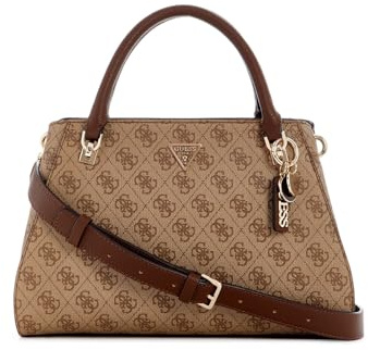 GUESS Noelle II Luxury Satchel Latte Logo/Brown