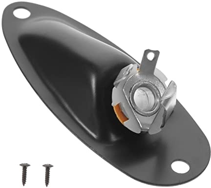 Gitarreneingangsbuchse 6, 35mm Ovale Ersatzteile für E-gitarre Schwarz | Metall, mit Schrauben, Leicht zu Montieren, für Gitarre und Bass, Professionell