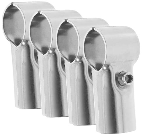 HOMSFOU 4pcs Stainless Steel Fence Clamp Chain Link Pole Bracket for DIY Shelves Handrails Greenhouse Stable Connection