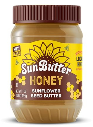 SunButter Honey Sunflower Seed Butter, 16 oz Nut-Free Spread with 5g Plant-Based Protein, Roasted Rich & Savory Flavor, Smooth Texture | Vegan & Kosher