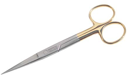 Forbici da chirurgo a punta in carburo di tungsteno, con bordo in metallo, in acciaio INOX, 14 cm