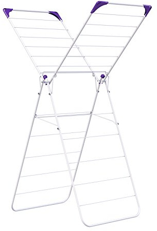 Minky Essential X Wing Airer, Indoor airer, Clothes drying, white, steel