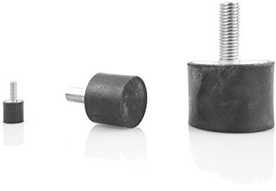 10 x Gummipuffer Typ D Ø15mm 15mm hoch M5 WTB® Gummimetallpuffer mit einseitigem Aussengewinde Metallteile Stahl verzinkt Naturkautschuk Härte 55°Shore