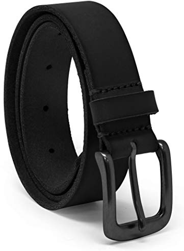 Timberland Boys' Leather Belt for Kids, Black/Classic, Medium