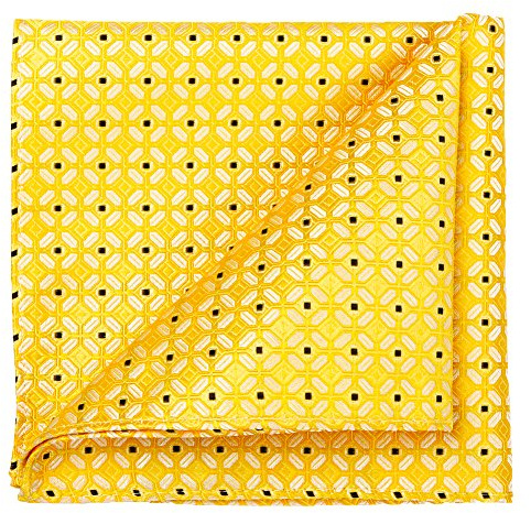 fortunatever Yellow Pocket Squares,Checkered Pattern Hanky With Black Dots
