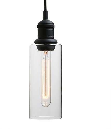 Yosoan Lighting Industrial Vintage Long Black Pendant Light Fittings, Loft Bar Edison Hanging Ceiling Lights Chandelier Decorative Lighting for Kitchen Island Living Room Bedroom Dining Room