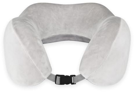 Merino BETTEN Ergonomisches Reisekissen | Nackenkissen mit Memory-Foam und Plüsch-Bezug | natürliche Viskose | 27x27x13 cm