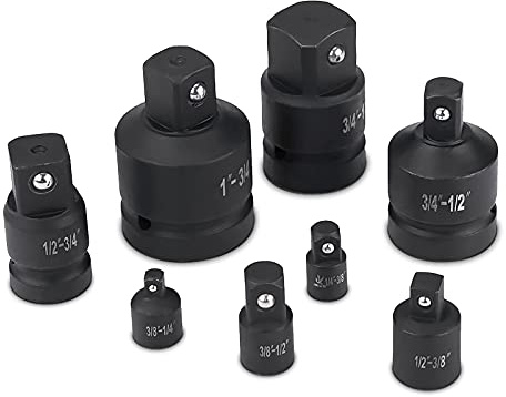 GOTOTOP 1/2 Socket Anvil For Breaker Bar Stecknuss Adapter Satz 8-tlg Steckschlüssel-Konverter, Reduzieradapter, Adapter-Set, 1/4 auf 3/8, 3/8 auf 1/4, 3/8 auf 1/2, 1/2 auf 3/8, 1/2 auf 3/4,