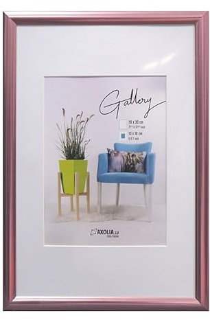 Axolia Cadre Photo 20X30 cm en plastique avec verre synthétique - Décoration murale - Gallery - Or rose