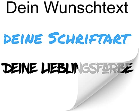 Blackshell® Wunschtext Aufkleber Auto Motorrad Fahrrad Boot - klebt auf jeder glatten Oberfläche - Aufkleber selbst gestalten - 10cm bis 124cm Länge - Auto Aufkleber Buchstaben Aufkleber car sticker