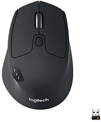 Logitech M720 Triathalon Full Size Multi-Device Wireless Mouse - Black