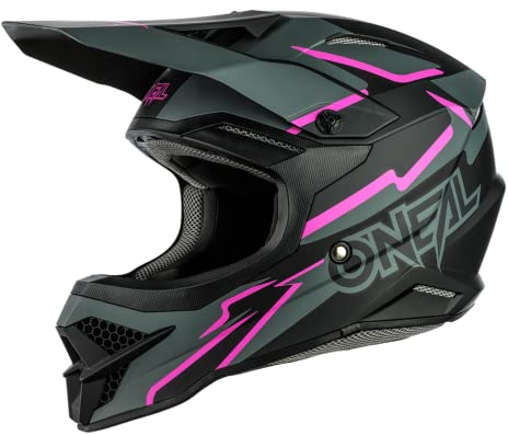 O'NEAL | Motocross-Helm | MX Enduro Motorrad | ABS-Schale, , Lüftungsöffnungen für optimale Belüftung und Kühlung | 3SRS Helmet Voltage | Erwachsene | Schwarz Pink | Größe XXL