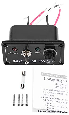 Schalttafel Bilgenpumpe, 12V DC LED-Anzeige Alarm Schalttafel mit Sicherung, Manuell/Aus/Auto, für Boot Marine