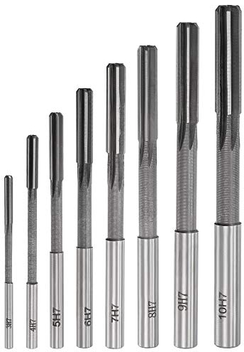 sourcing map 8St Chuck Reibahle Satz Gerade Flöte Fräser H7 3mm 4mm 5mm 6mm 7mm 8mm 9mm 10mm