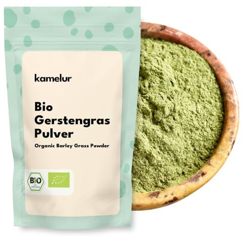 Kamelur BIO Gerstengras Pulver ohne Zusätze - 1kg – hochwertiges Gerstengraspulver aus kontrolliert biologischem Anbau