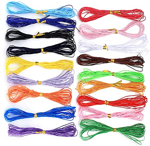 Elastic Cord, Coloured Elastic String, 18 Colors 90 Yards Stretchy String Cord for Bracelets, Necklaces, Jewellry Making, Beading, DIY Sewing Crafting Multicolor
