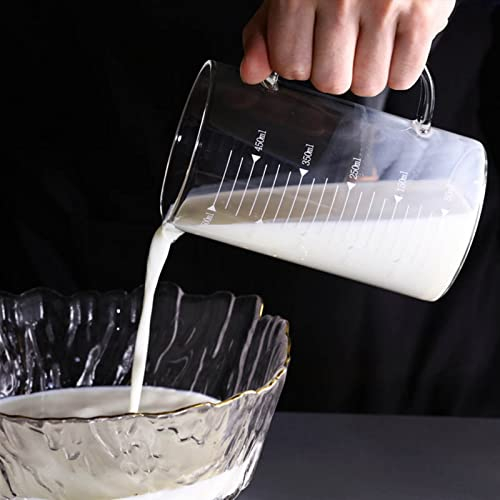 salsera de porcelana 250ml / 500ml / 1000ml Alto Borosilicate Copa de medición de vidrio Jarra de jarra de la láctea transparente for hornear Cocina Accesorios de cocina salsera ( Color : 500ml )