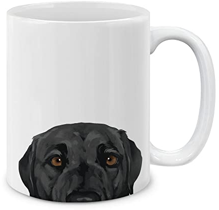 MUGBREW Black Labrador Retriever - Taza de café de cerámica para perro, 11 onzas