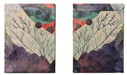 Bunte Papiertütchen/Flachbeutel/Geschenktüte - klein/mini aus bedrucktem Kraftpapier mit dem Motiv: BLAUBEERWALD - 40 Stück