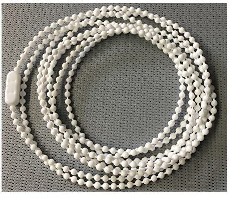 EFIXS Rollokette aus PVC (Bedienkette) – mit 10 Kettenverbinder - Länge 25 Meter - 3,2 x 4 mm - für Rollos, Jalousien, Lamellenvorhänge, Farbe: Weiss