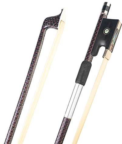 TSTS Geigenbogen Hochwertiger 4/4-Violinen-Geigenbogen Aus Roter Seide, Geflochtener Kohlefaser-Geigenbogen, Gute Balance, Schnelle Reaktion (Size : 1)